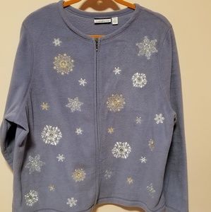 Croft & Barrow blue snowflake cardigan size 1X